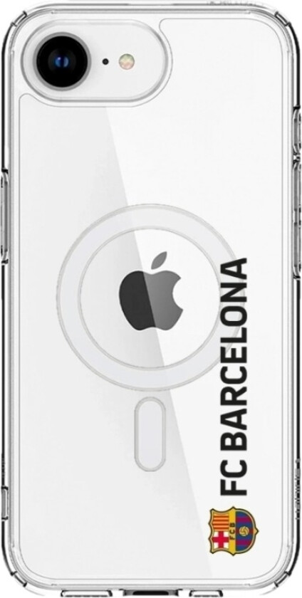 iPhone 16e FC Barcelona Clear case (MagSafe) -mobildeksel, hvit