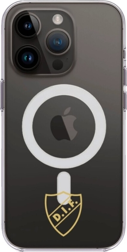 iPhone 14 Pro Djurgårdens IF Clear case (MagSafe) -mobildeksel, svart