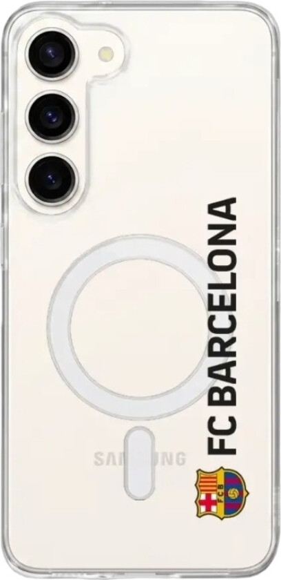 Samsung Galaxy S26+ FC Barcelona Clear case (MagSafe) -mobildeksel, hvit