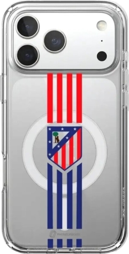 iPhone 17 Pro Max Atlético de Madrid Clear case (MagSafe) -mobildeksel, hvit