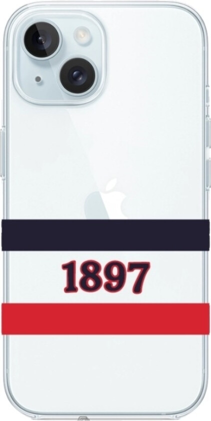 iPhone 15 HIFK Hockey Clear case -mobildeksel, hvit