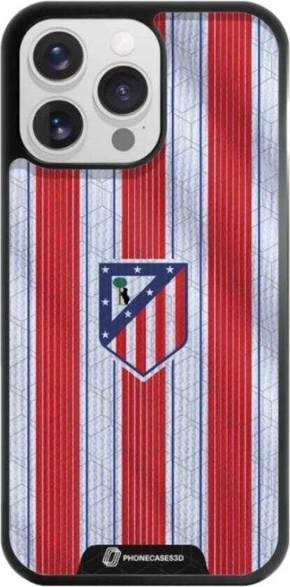 iPhone 16 Pro Max Atlético de Madrid 3D mobildeksel, svart