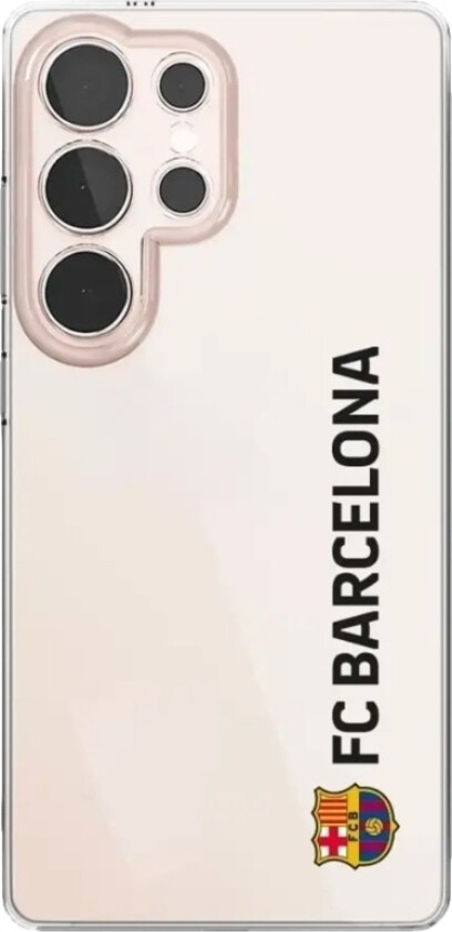 Samsung Galaxy S25 Ultra FC Barcelona Clear case -mobildeksel, hvit