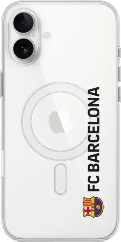 iPhone 16 Plus FC Barcelona Clear case (MagSafe) -mobildeksel, hvit
