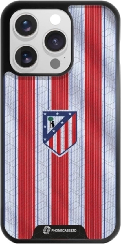 iPhone 15 Pro Atlético de Madrid 3D mobildeksel, svart