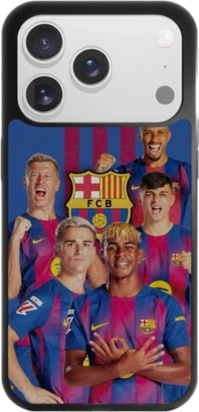iPhone 17 Pro Max FC Barcelona 3D mobildeksel, svart