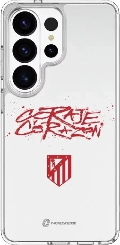 Samsung Galaxy S26 Ultra Atlético de Madrid Clear case -mobildeksel, hvit