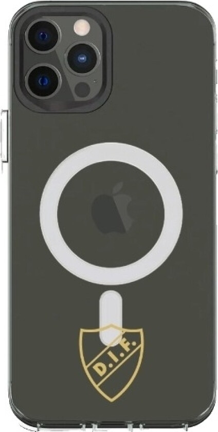 iPhone 12 Djurgårdens IF Clear case (MagSafe) -mobildeksel, svart