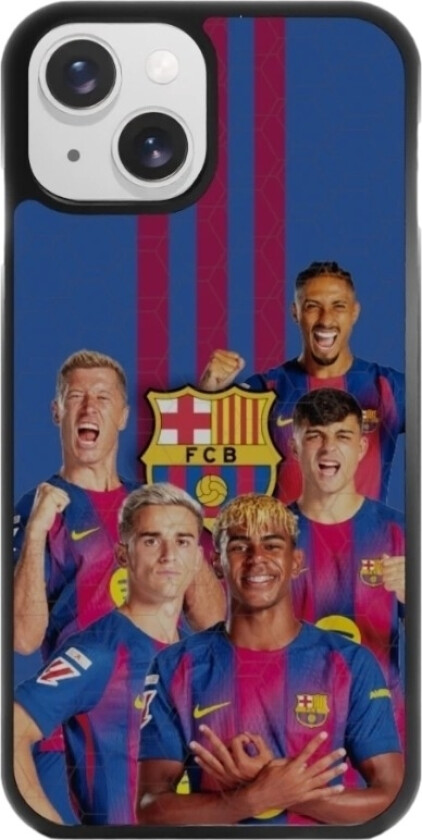 iPhone 15 FC Barcelona 3D mobildeksel, svart