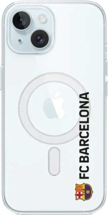 iPhone 15 FC Barcelona Clear case (MagSafe) -mobildeksel, hvit