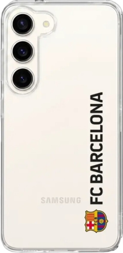 Samsung Galaxy S26+ FC Barcelona Clear case -mobildeksel, hvit