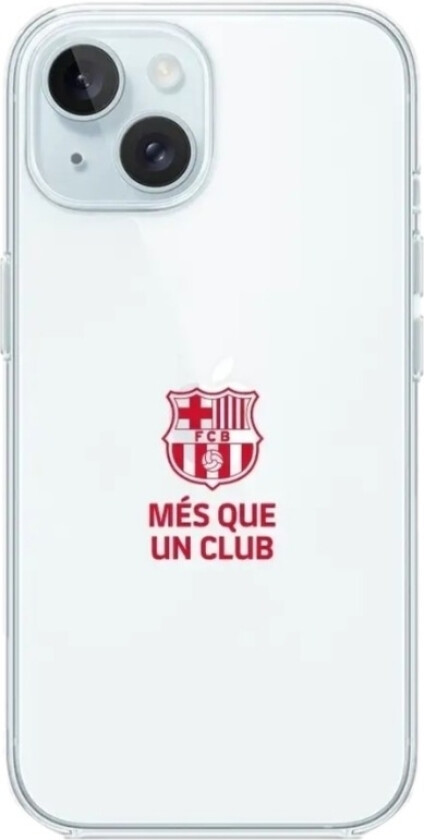 iPhone 15 FC Barcelona Clear case -mobildeksel, svart