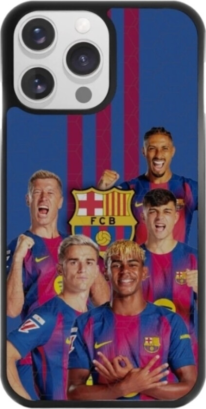 iPhone 14 Pro FC Barcelona 3D mobildeksel, svart
