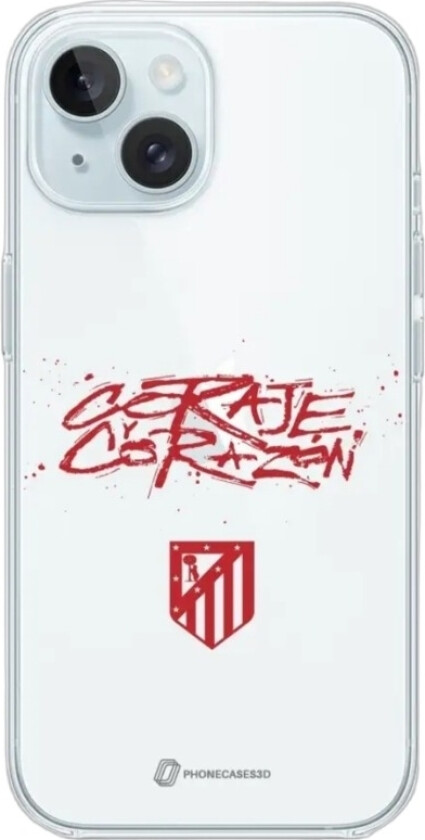 iPhone 15 Atlético de Madrid Clear case -mobildeksel, hvit