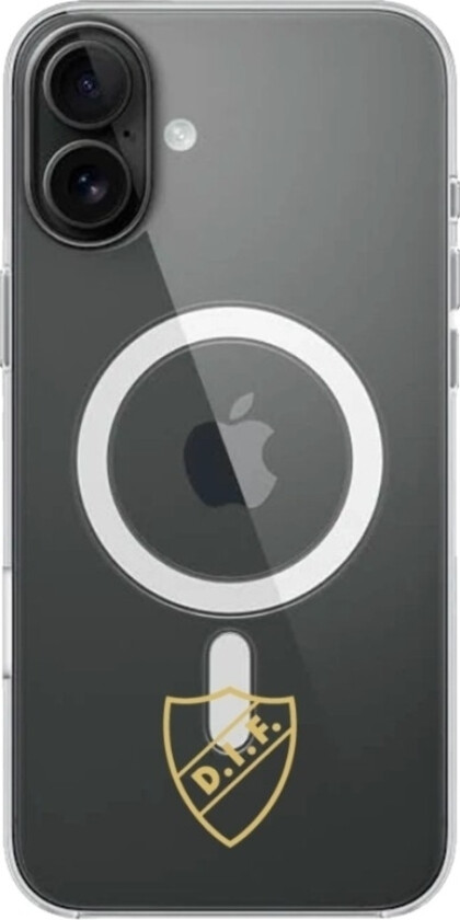 iPhone 16 Plus Djurgårdens IF Clear case (MagSafe) -mobildeksel, svart