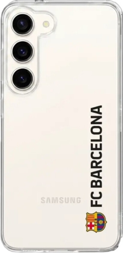 Samsung Galaxy S26 FC Barcelona Clear case -mobildeksel, hvit