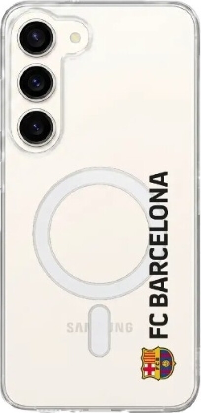 Samsung Galaxy S26 FC Barcelona Clear case (MagSafe) -mobildeksel, hvit