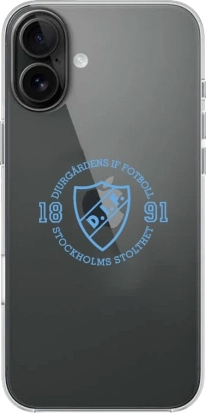 iPhone 16 Plus Djurgårdens IF Clear case -mobildeksel, svart