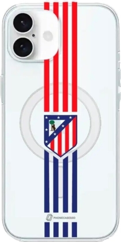 iPhone 16 Atlético de Madrid Clear case (MagSafe) -mobildeksel, hvit