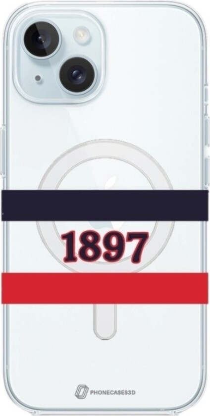 iPhone 15 HIFK Hockey Clear case (MagSafe) -mobildeksel, hvit