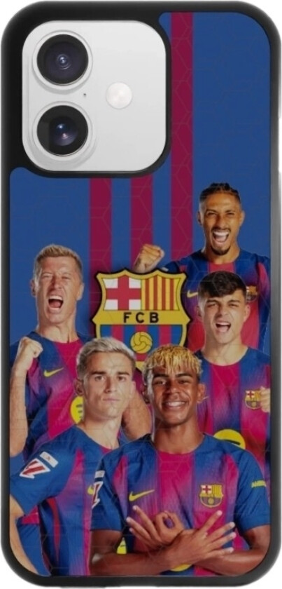 iPhone 17 FC Barcelona 3D mobildeksel, svart