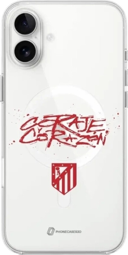 iPhone 16 Plus Atlético de Madrid Clear case -mobildeksel, hvit