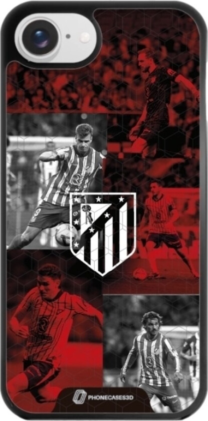 iPhone 16e Atlético de Madrid 3D mobildeksel, svart