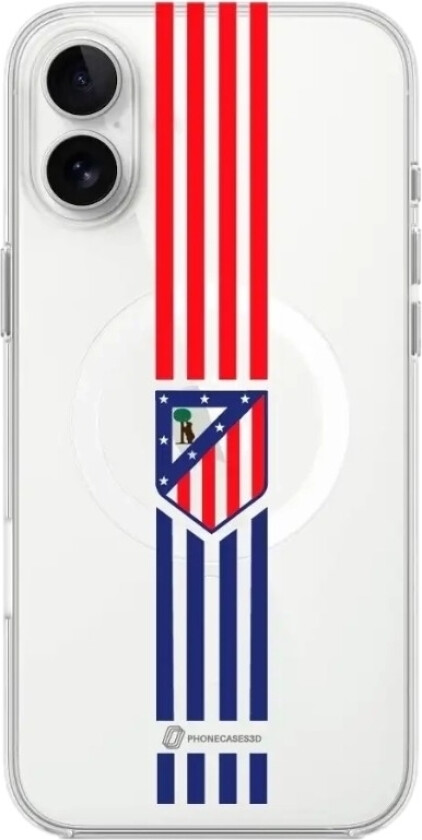 iPhone 16 Plus Atlético de Madrid Clear case -mobildeksel, hvit