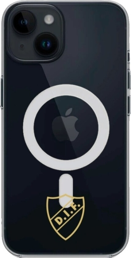iPhone 14 Djurgårdens IF Clear case (MagSafe) -mobildeksel, svart