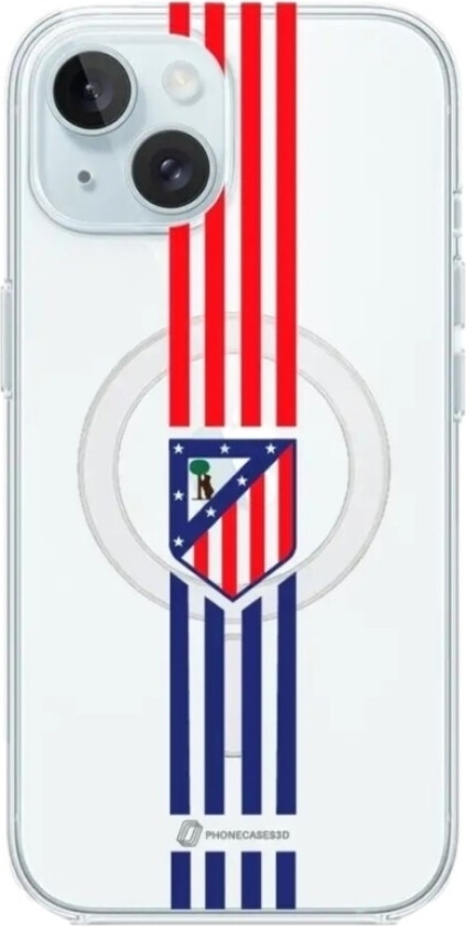 iPhone 15 Atlético de Madrid Clear case (MagSafe) -mobildeksel, hvit