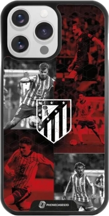 iPhone 14 Pro Atlético de Madrid 3D mobildeksel, svart
