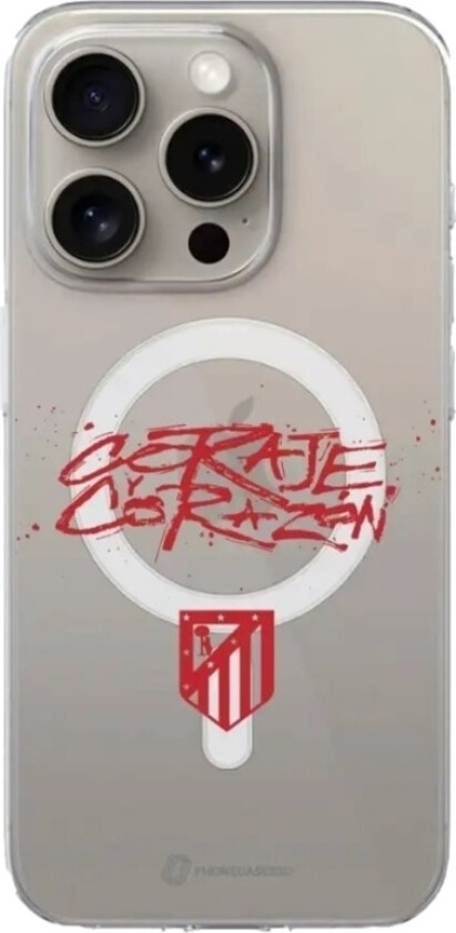iPhone 16 Pro Max Atlético de Madrid Clear case (MagSafe) -mobildeksel, hvit