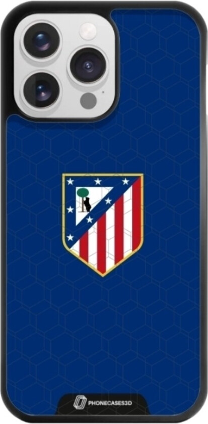 iPhone 16 Pro Max Atlético de Madrid 3D mobildeksel, svart