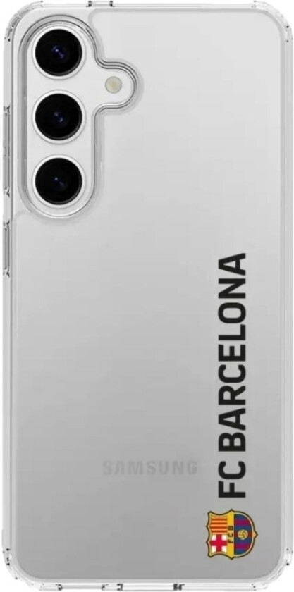 Samsung Galaxy S25 FC Barcelona Clear case -mobildeksel, hvit