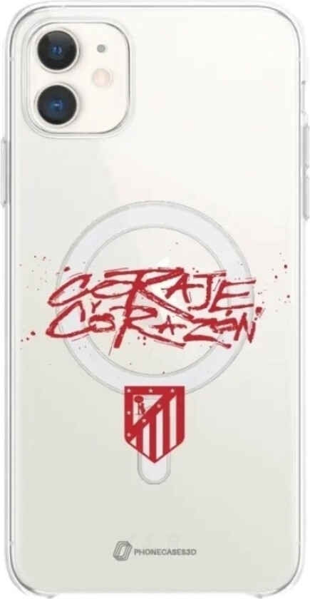 iPhone 11 Atlético de Madrid Clear case (MagSafe) -mobildeksel, hvit