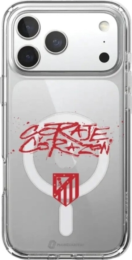 iPhone 17 Pro Max Atlético de Madrid Clear case (MagSafe) -mobildeksel, hvit