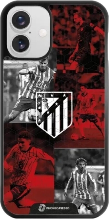 iPhone 16 Plus Atlético de Madrid 3D mobildeksel, svart