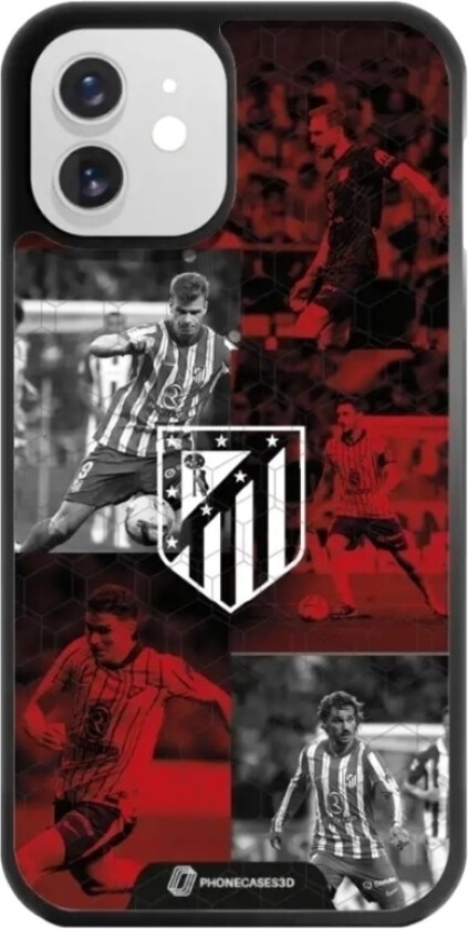 iPhone 12 Atlético de Madrid 3D mobildeksel, svart