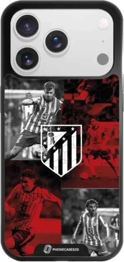 iPhone 17 Pro Atlético de Madrid 3D mobildeksel, svart