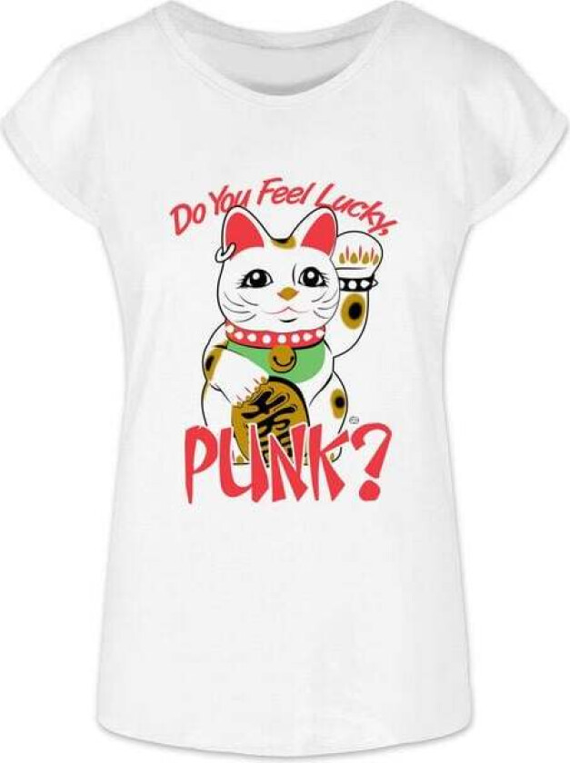 Fun T-skjorte - Lucky Punk - S til XXL - Damer - hvit