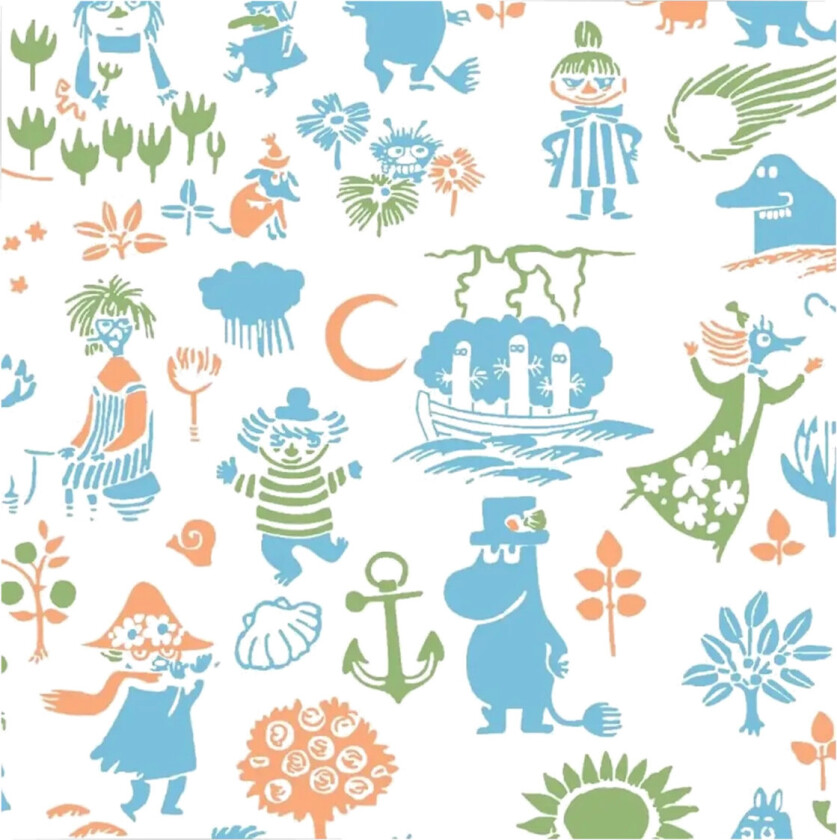 Moomin Napkin Laakson Väki - Blue - 33X33CM