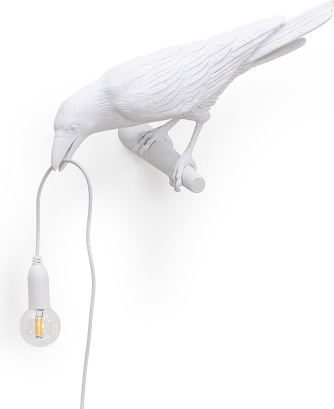 Bird Lamp Looking Left White