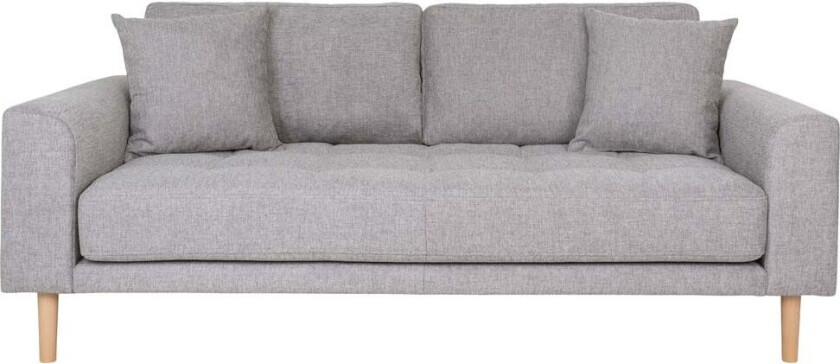 Lido sofa 2,5 seter med 2 puter lysegrå.