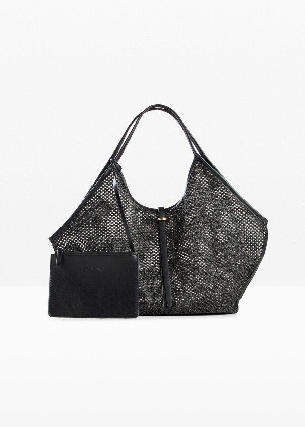 Shopper i mesh med uttagbar veske