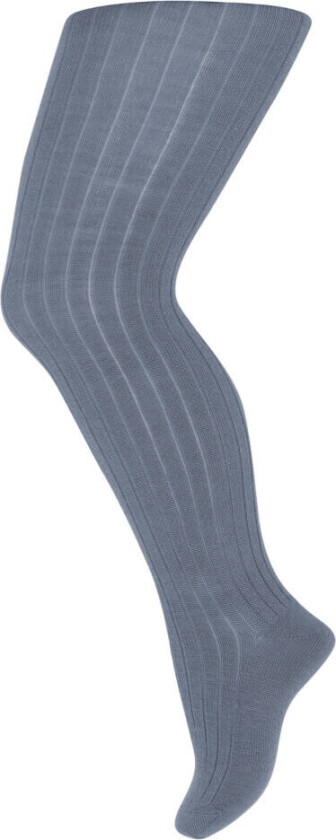mp denmark wool rib tights – stone blue - 70