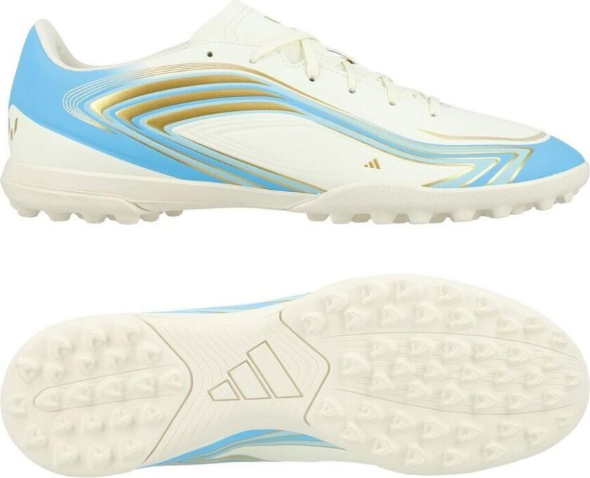 F50 Messi Club TF El Ultimo Tango - Off white/Blå/Icey Blue - Turf (TF), størrelse 42