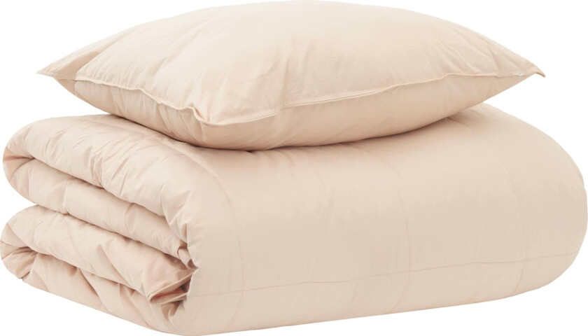 Dyne Sett med pute Beige 137 x 200 cm Bomull, Kapok, Polyester