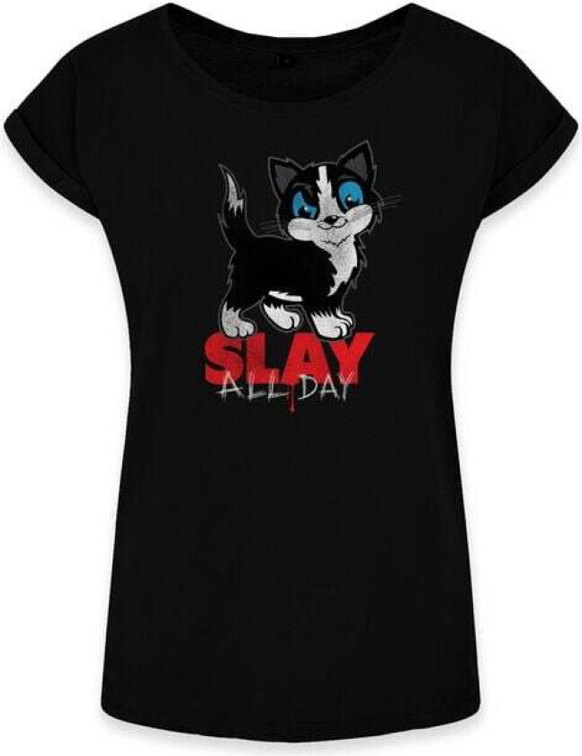 Fun T-skjorte - Slay All Day - S til XXL - Damer - svart