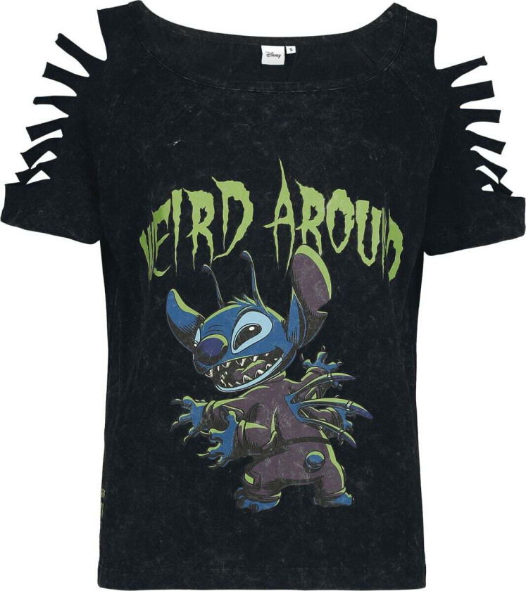 Disney T-skjorte - Stitch - Weird Around! - S til XXL - Damer - svart