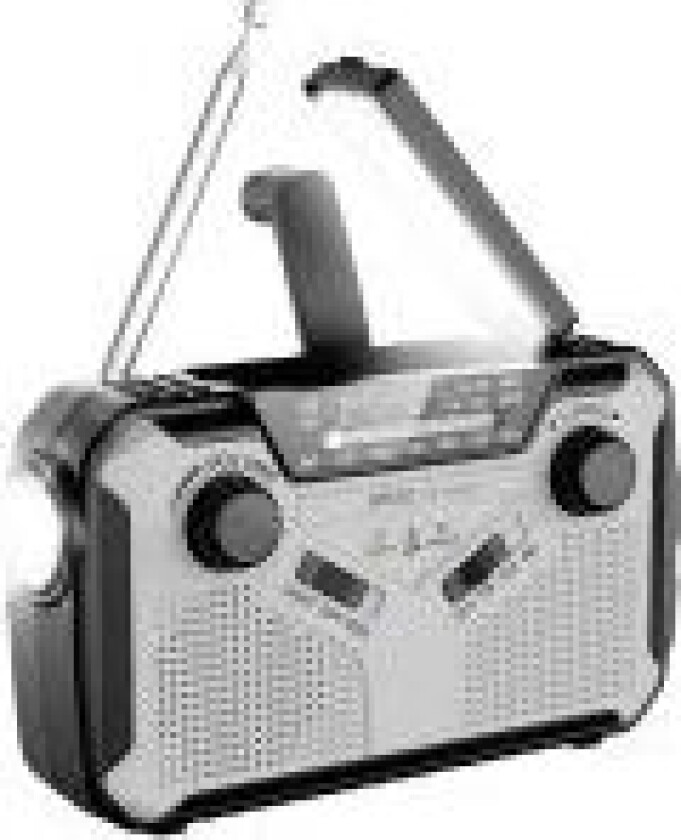 Outdoorradio Schneider SOS 112 FM, AM (1018) Batteriopladningsfunktion, Håndsving, Solcellepanel, Lommelygte, genopladelig Sort/sølv